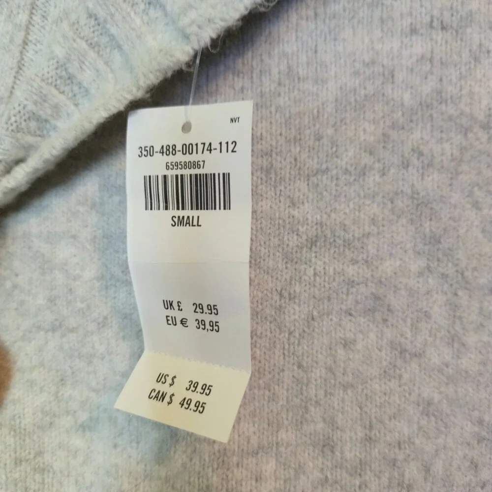 Hollister sweater womens Small light-gray cropped turtleneck NWT